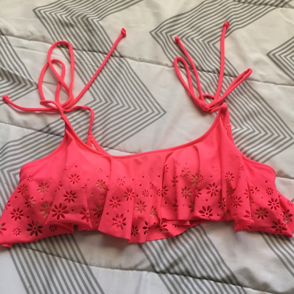 Pink Victoria’s Secret Frilly Swim Top Medium